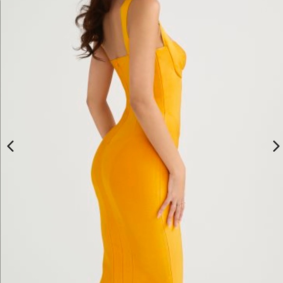 Charlene’ Tangerine Bandage Midi Dress. Sold out on HOCB - Picture 3 of 6
